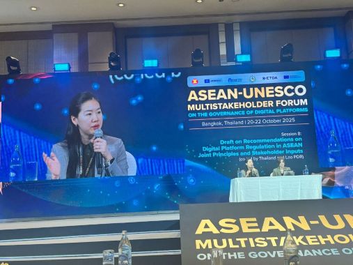 ເຂົ້າຮ່ວມກອງປະຊຸມວິຊາການສາກົນ ໃນການຄຸ້ມຄອງພຣາດຟອມ ລະຫວ່າງ ອາຊຽນ ແລະ ອົງການອຸຍເນັສໂກ “ASEAN–UNESCO Multistakeholder Forum on the Governance of Digital Platforms” 